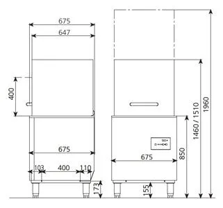 Посудомоечная машина Kocateq KOMEC-H500 B DD купольн.с дозат.ополаск/моющ.средств, с дрен.пом. – купить по цене завода